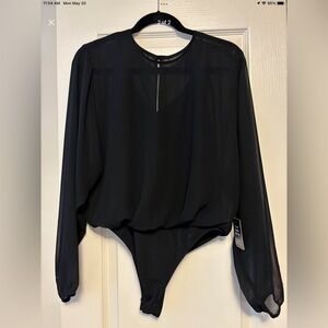 NWT, Sheer black Express bodysuit